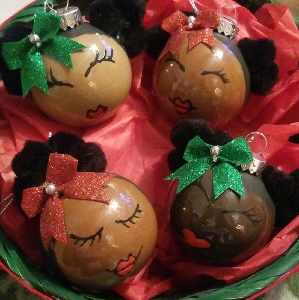 Brown Girl Christmas Ornaments